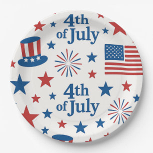 4th Of July USA flag Patriotic Party Paper Plates