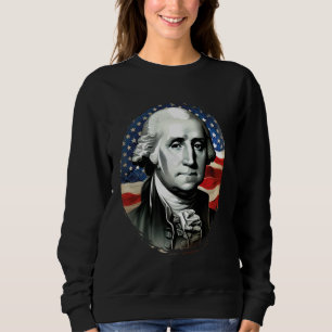 4th of July USA George Washington Painting On Sweatshirt