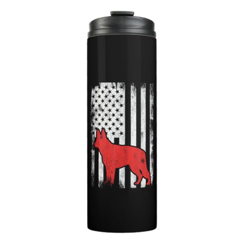 4th of July USA German Shepherd Dog Breed  Thermal Tumbler