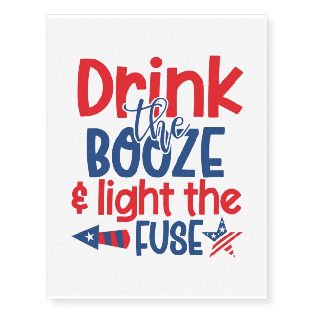 4th of july - USA - Independence Day - Fun Temporary Tattoos (Front)