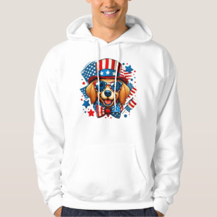 4th of July USA Patriotic Dog Independence Day Hoodie