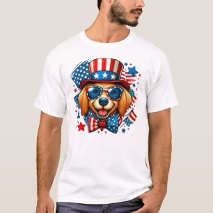 4th of July USA Patriotic Dog Independence Day T-Shirt