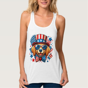 4th of July USA Patriotic Dog Independence Day Tank Top