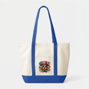 4th of July USA Patriotic Dog Independence Day Tote Bag
