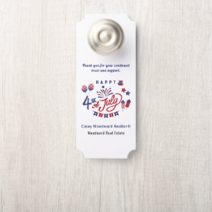 4th of July USA    Realtor Hello Summer Patriotic  Door Hanger