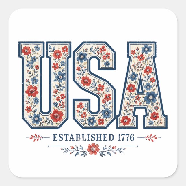4th of July USA  Square Sticker (Front)