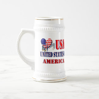 4th of July USA T-Shirt Classic Round Sticker Coff Beer Stein