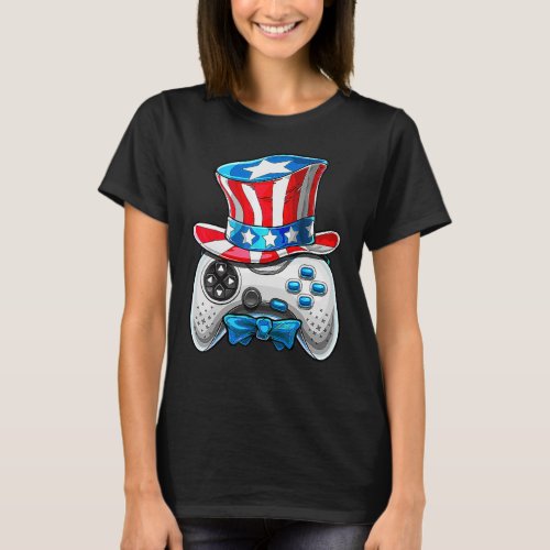 4th Of July Video Game American Flag Uncle Sam Gam T_Shirt