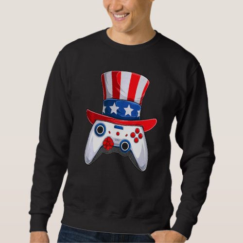 4th Of July Video Game American Gamer Kids Boys Me Sweatshirt