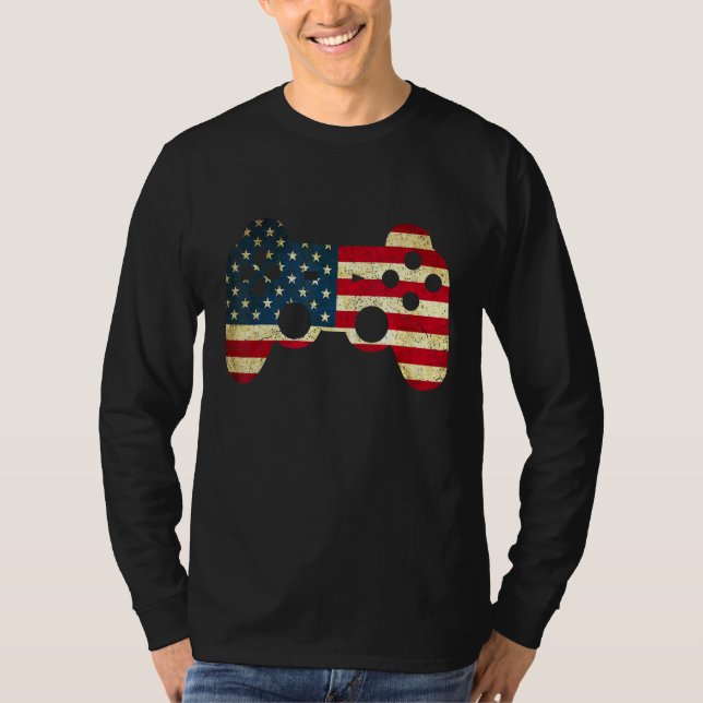 4th Of July Video Game Gamer Patriotic T-Shirt (Front)