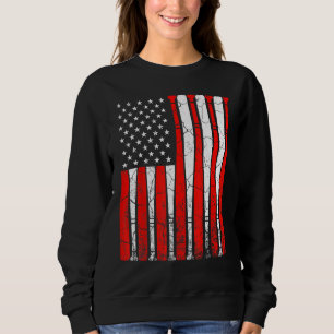 4th of July Vintage American Flag Baseball Dad Pap Sweatshirt