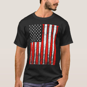 4th of July Vintage American Flag Baseball Dad Pap T-Shirt