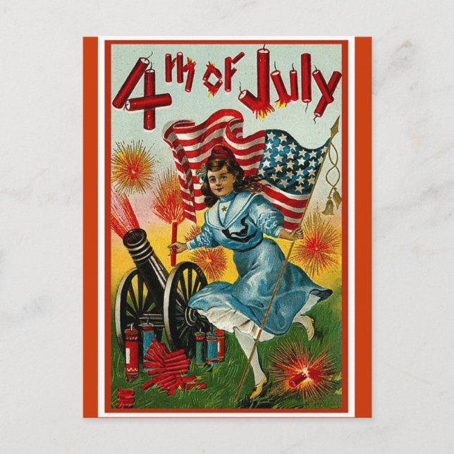 4th of July - Vintage Art Postcard (Front)