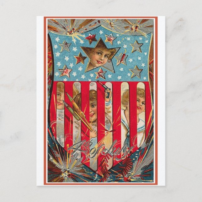 4th of July - Vintage Art Postcard (Front)