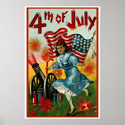 4th of July _ Vintage Art _ Poster