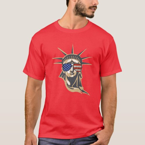 4Th Of July Vintage Statue Of Liberty Patriotic Su T_Shirt