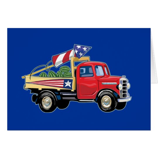 4th of July Vintage Truck Card