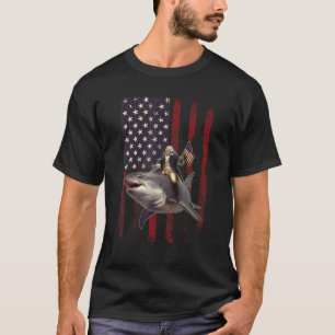 4th of July Washington Riding Shark USA American F T-Shirt