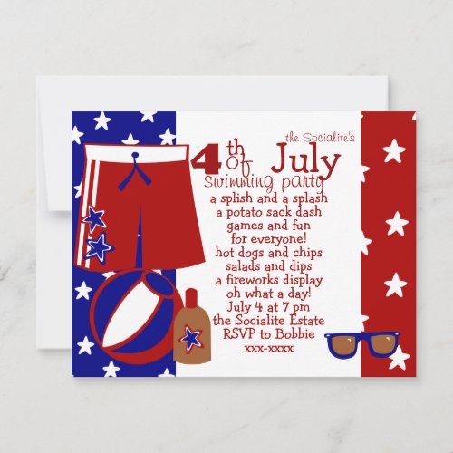 4th of July Water Party Invitation