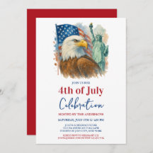 4th Of July watercolor Eagle Patriotic Party