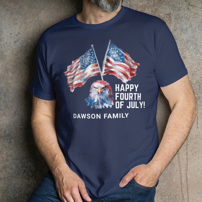 4th of July Watercolor Personalized T-Shirt (Creator Uploaded)