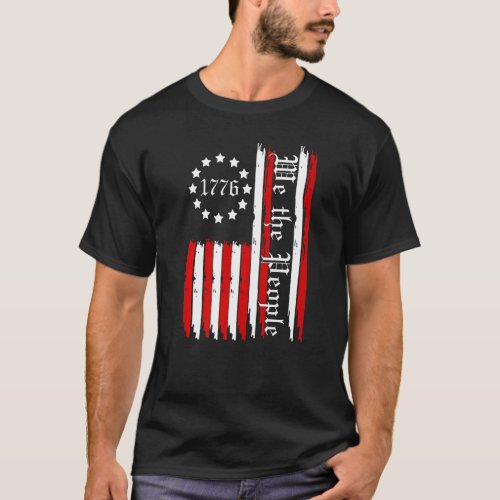 4th Of July  We The People American 1776 Us Flag T_Shirt