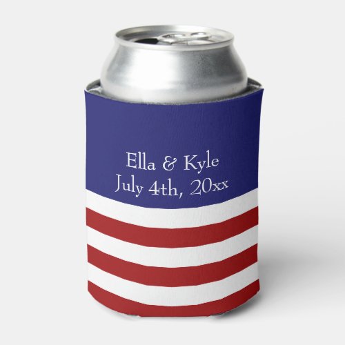 4th of July Wedding Favor Can Cooler