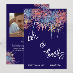 4th of July Wedding Thank You Card W Note