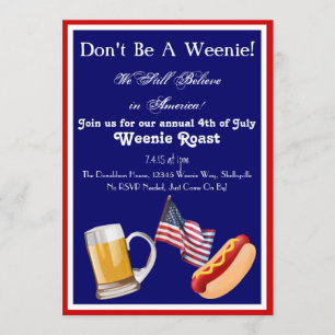 4th of July Weenie Roast Invitations