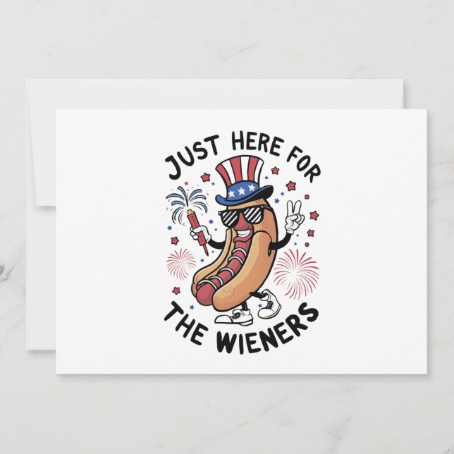 4th Of July Wieners USA American flag Patriotic  Invitation (Front)