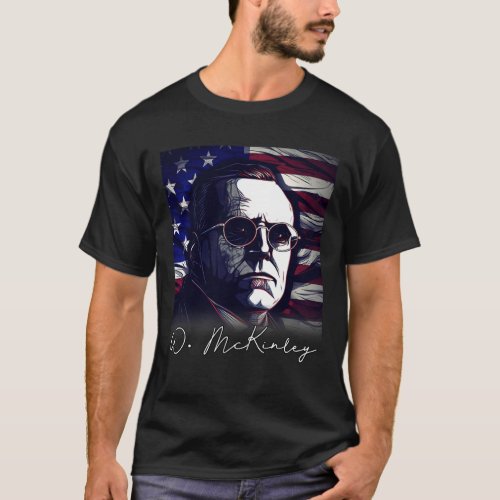 4th Of July William McKinley President US Flag Pat T_Shirt