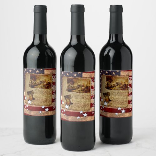 4th of July Wine Bottle Label