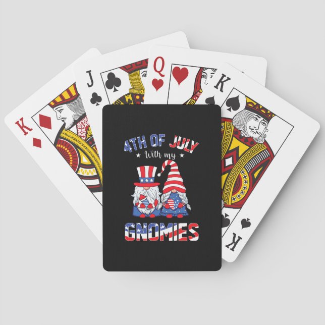 4th Of July With My Gnomies Patriotic Gnome Poker Cards (Back)