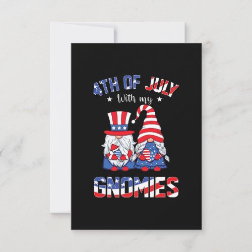 4th Of July With My Gnomies Patriotic Gnome RSVP Card