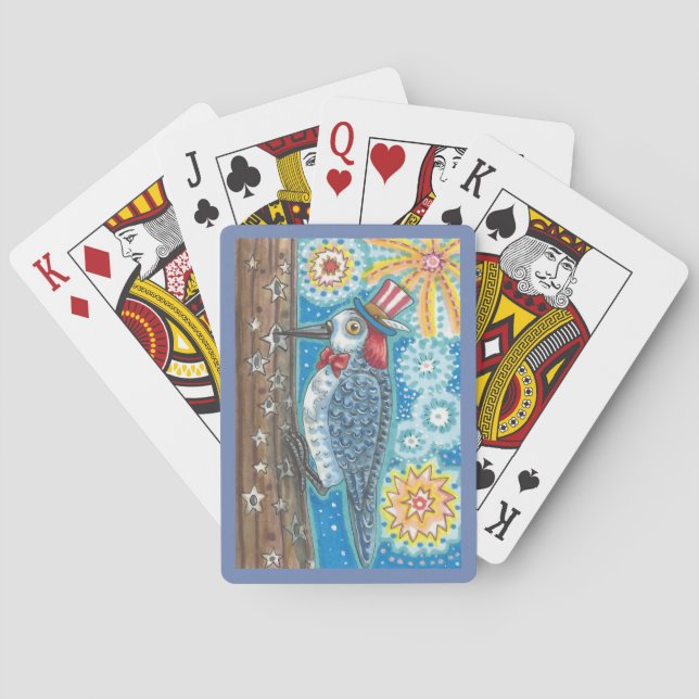 4TH OF JULY WOODPECKER PLAYING CARDS (Back)