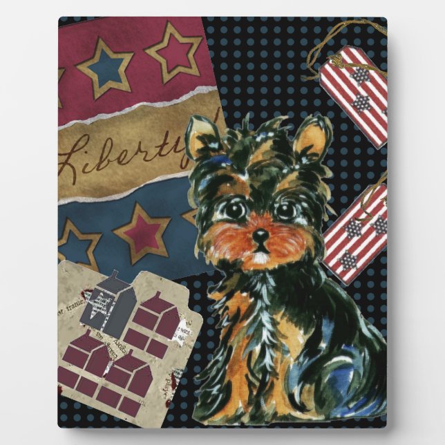 4TH OF JULY YORKIE POO PLAQUE (Front)