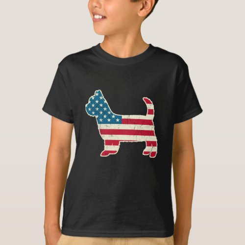 4th of July Yorkshire Terrier Dog American Flag US T_Shirt