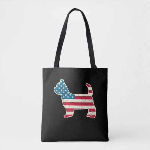 4th of July Yorkshire Terrier Dog American Flag US Tote Bag