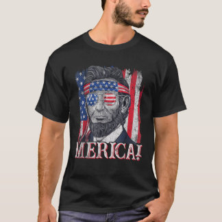 4th of Julys for Men Merica Abe Lincoln T-Shirt
