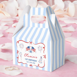 4th Of Patriotic Theme Birthday Favor Boxes
