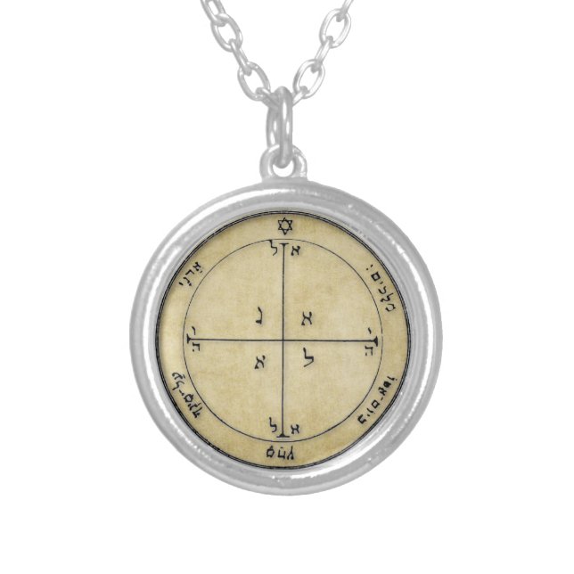 4th Pentacle of Mars FOR POWER & VICTORY Silver Plated Necklace (Front)