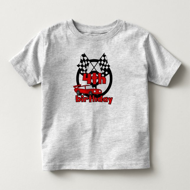 4th Race Car Birthday Toddler T-shirt (Front)