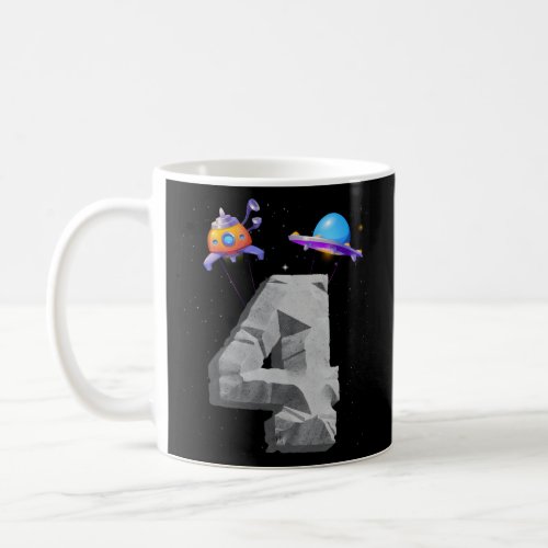4Th Spaceship 4 Bday Astronaut Space  Coffee Mug