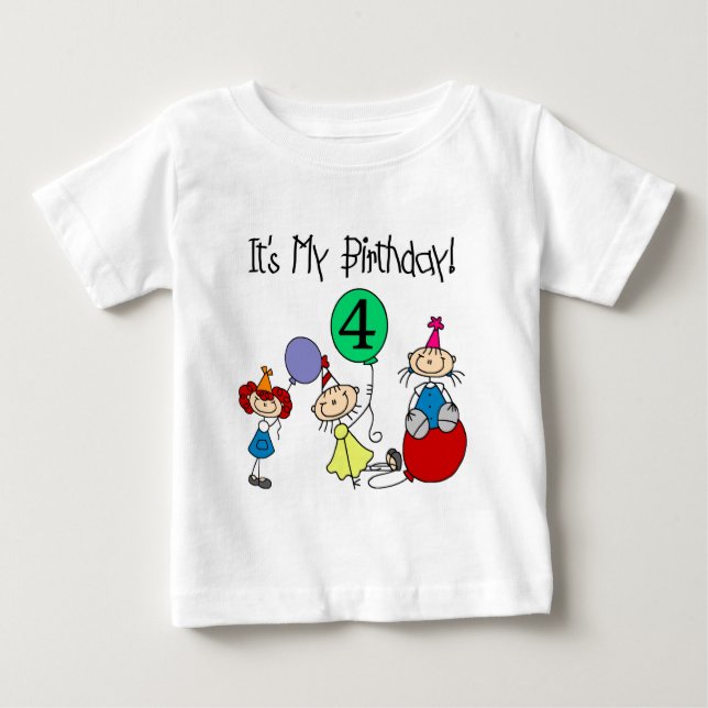 4th Stick Kids Party Birthday Tshirts and Gifts (Front)