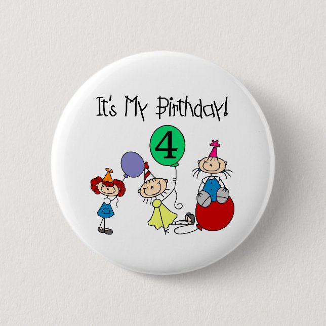 4th Stick Kids Party Pinback Button (Front)