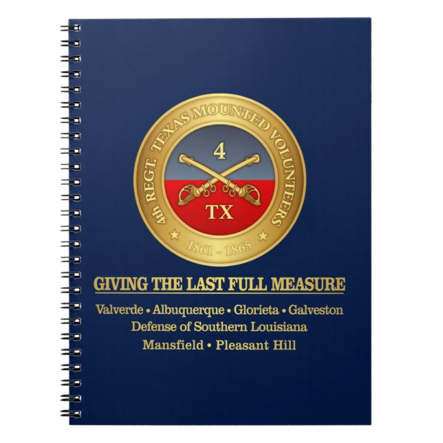 4th Texas Cavalry (battle honors) Notebook (Front)
