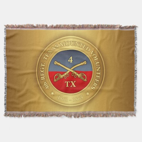 4th Texas Cavalry rd Throw Blanket