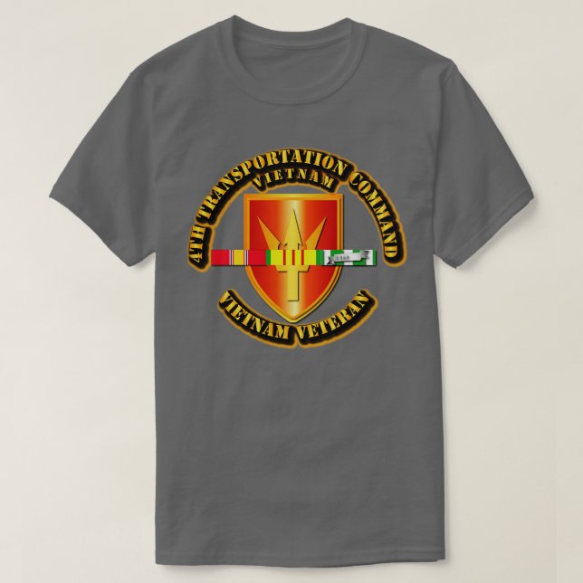 4th Transportation Command w SVC Ribbons T-Shirt (Design Front)