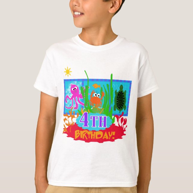 4th Undersea Adventure Birthday Tshirts (Front)