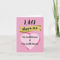 4th wedding anniversary card Linen fourth
